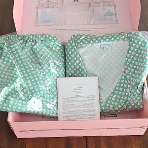 AKA Two Piece Pajama Set With Bonnet.